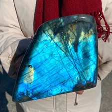 4.5LB Rare Natural Labradorite Quartz Crystal Freeform Mineral Specimen Healin