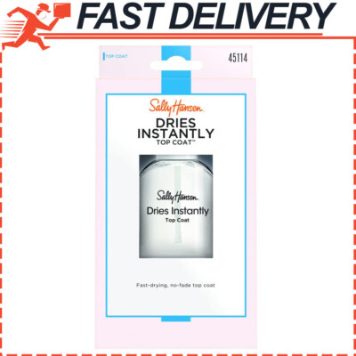 Sally Hansen Dries Instantly Top Coat Nail Polish No Fade 0.45 Fl Oz Fast Drying