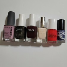 Lot of 6 Nail Polish New Color Lab Nails Inc Purple Red Glitter Stocking Stuffer