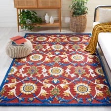 SAFAVIEH Blossom BLM564P Handmade Rust / Blue Rug