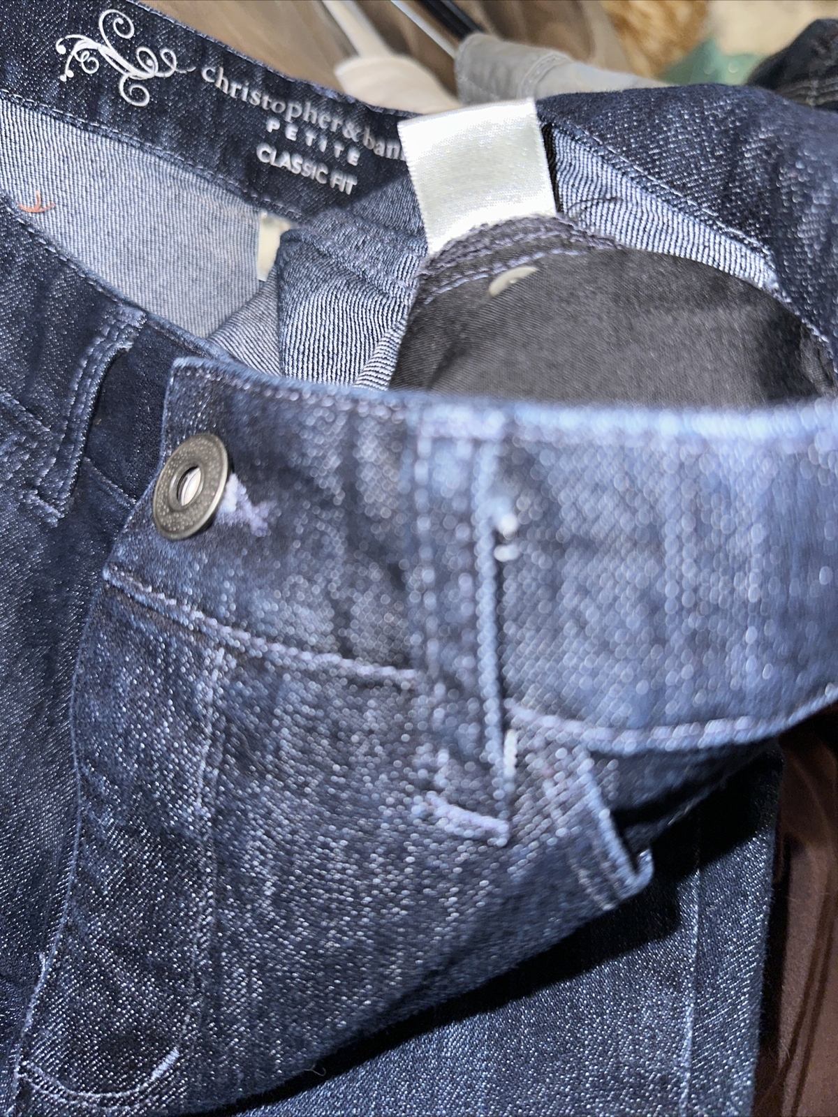 Christopher Banks Size 4P Solid Dark Blue 5-Pocke… - image 13