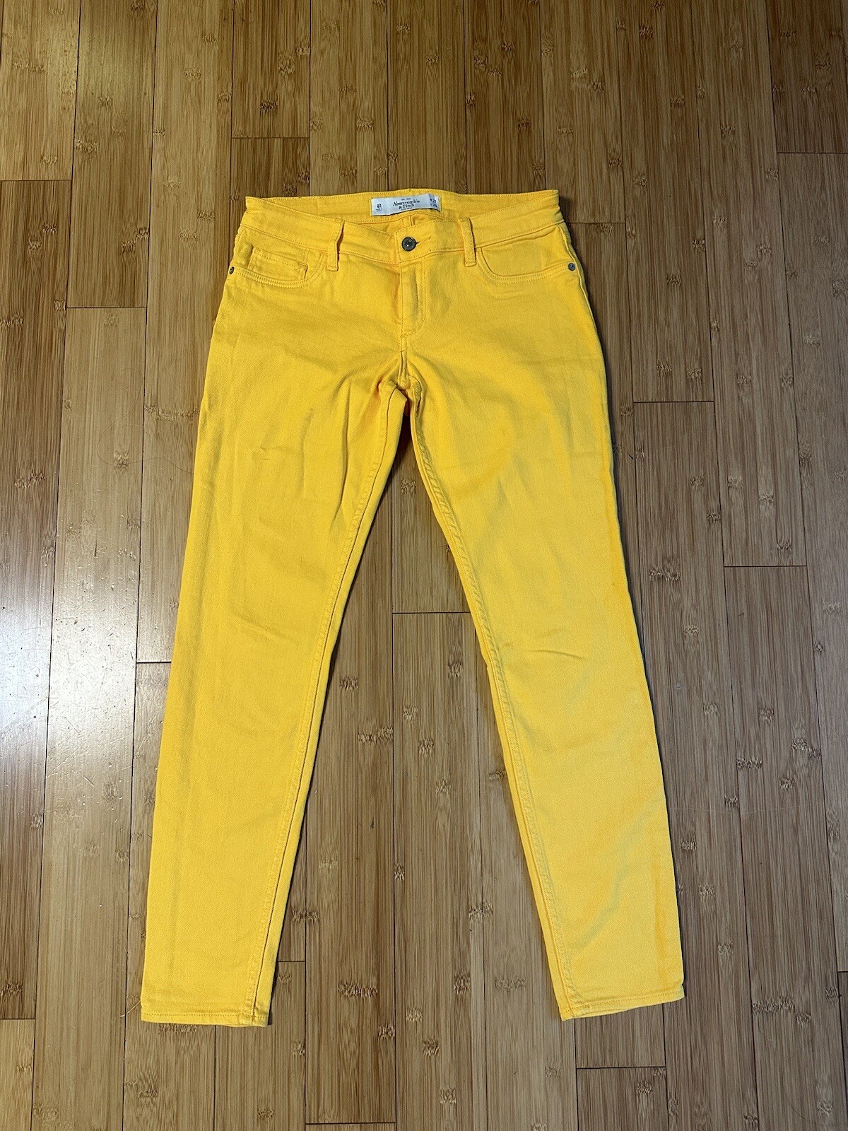 Abercrombie & Fitch Women's Size 4R Skinny Slim Low Rise Stretch Yellow