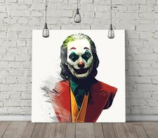 JOAQUIN JOKER 1 SQUARE CANVAS WALL ART FLOAT EFFECT/FRAME/POSTER PRINT-RED GREEN