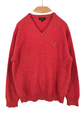 GANT Men V-Neck 100 Lambs Wool Jumper Pullover Sweater Size L - GG2