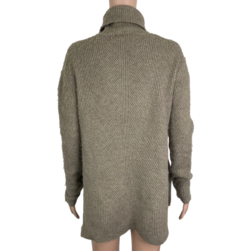 Suéter Sweet Romeo Para Mujer XS Gris Acanalado Pullover Gran Tamaño Cuello Alto Foto 2 de 4