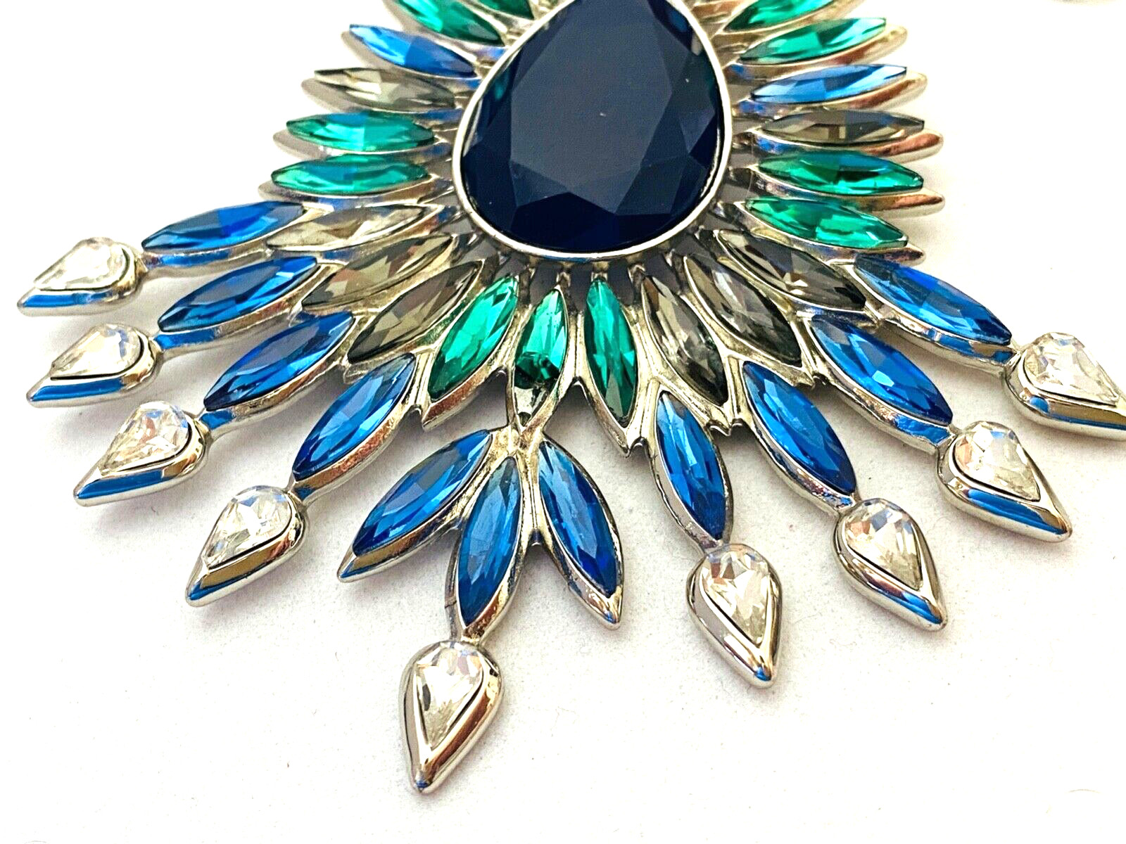 WOW! Chico's Huge Statement Rhinestone Pendant Lo… - image 8