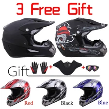 DOT Adult Youth Kids Motocross ATV Dirt Bike UTV Off Road Helmet/Goggles+Gloves