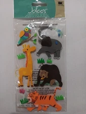 Jolee's Boutique ZOO ANIMALS 12pcs Dimensional Scrapbooking Foam Stickers RARE