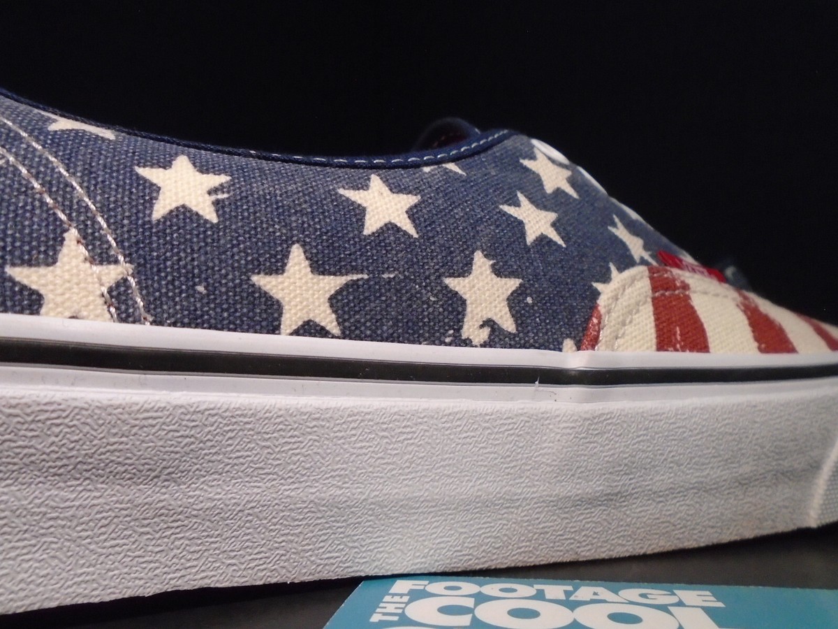 VANS AUTHENTIC AMERICANA AMERICAN FLAG USA BLUE OFF WHITE RED