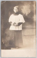 Choirboy Portrait Quebec Canada Real Photo Postcard RPPC Henri