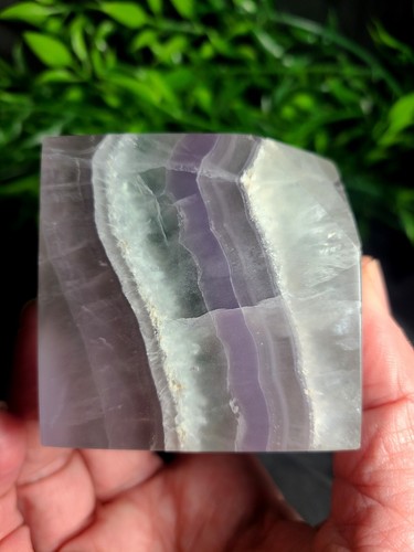Rare! 2.5" 635g 1.6lb Beautiful Lavender Yttrium Fluorite Floating Cube Carving - Picture 8 of 24