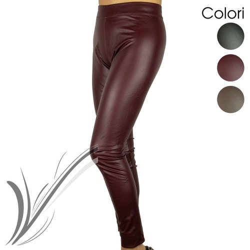 Leggings ecopelle donna invernali felpati aderenti sigaretta sexy caldi  termici | eBay