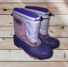COLUMBIA Bugabarn Jr. YOUTH 6 Boots Suede Purple Winter Snow Rubber UNISEX