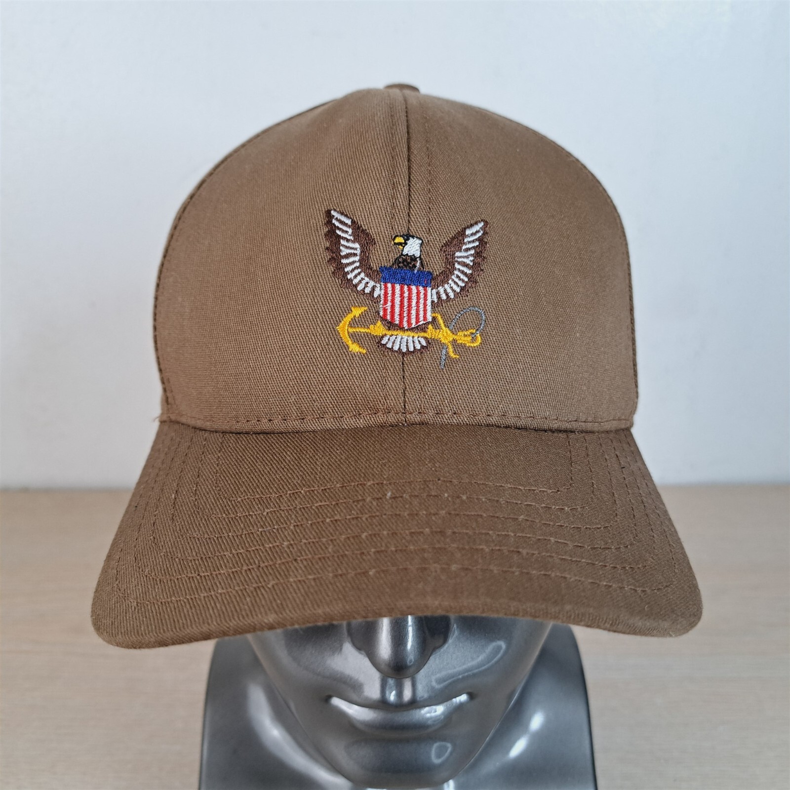 NAVY EAGLE CREST/ANCHOR ADJUSTABLE STRAPBACK BASE… - image 1