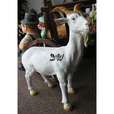 ZIEGENBOCK BOCK ZIEGE Deko Garten Tier Figur weiß 60 cm BAUERNHOF ZOO TIERPARK