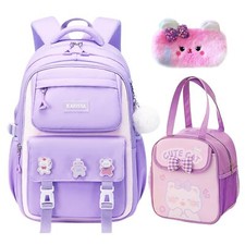 Rubytor 5PCS Kids Backpack Set Cute School Backpacks for Girls, Kawaii Teenag...