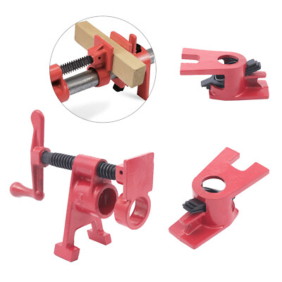 3/4'' Heavy Duty Wood Gluing Pipe Clamp Set PRO Woodworking Cast Iron US (4 Pack)