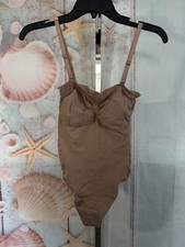 SHAPERX Strapless Shortie Bodysuit SZ S/M 5216 Brown NWP
