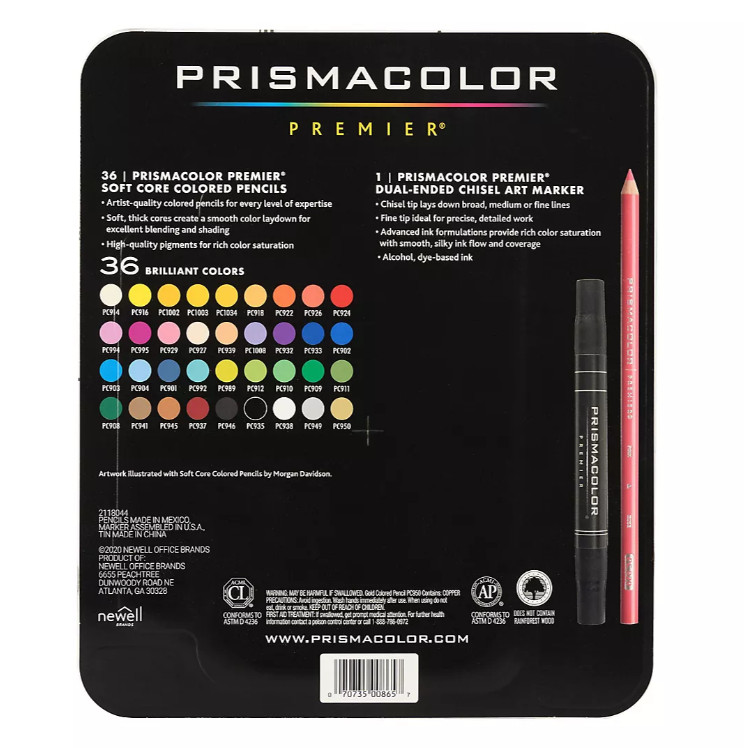 Prismacolor Premier 36-Pc. Plus 1-Pc. Bonus Marker Fine Art Pack Colored Pencils