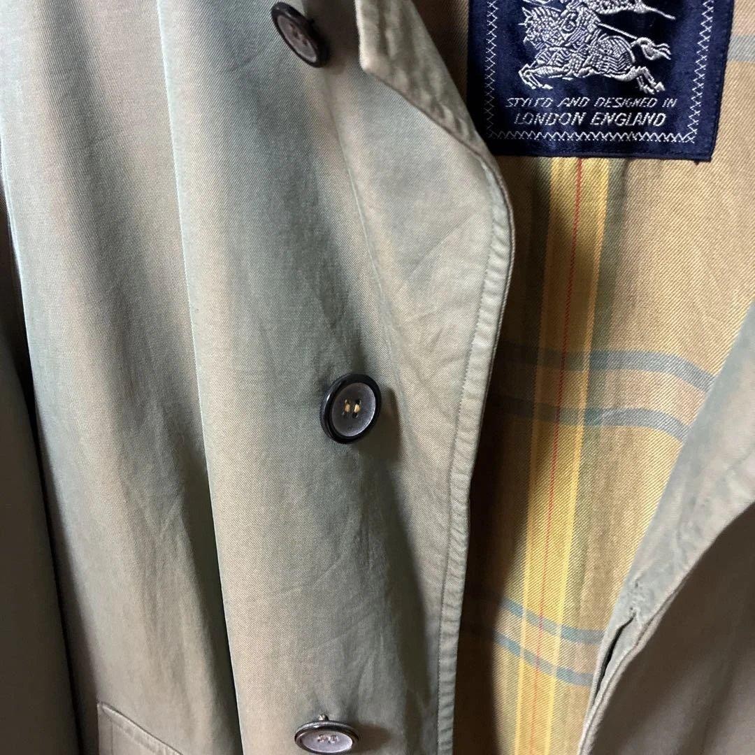 Burberry's Men's Olive Green Trench Coat, Size Small thumbnail 9