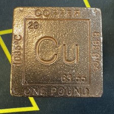 1 Pound lb lbs Fine Copper Cube Bar Element Design Made in USA Bullion 16 oz