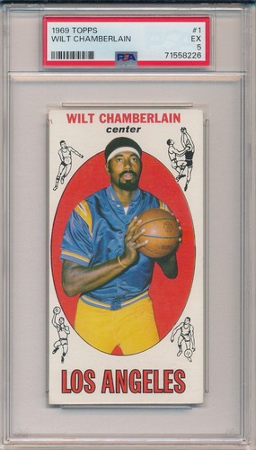 1969 TOPPS #1 WILT CHAMBERLAIN - PSA 5 EX (SVSC) NEWLY GRADED!