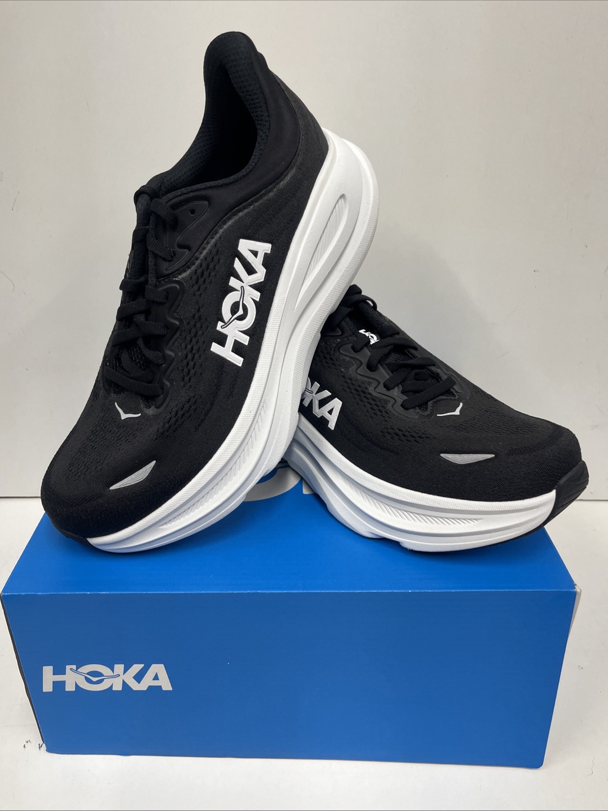 SAOLA Scarpe da corsa uomo HOKA Bondi 9 taglia 8 5 EXTRA LARGHE USATE PULITE con scatola
