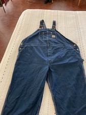 Round House Mens Blue Denim Bib Overalls 5XL Size 62x30 100 Cotton EXC CLEAN