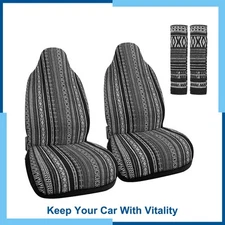 Pack(2) Universal Front Seat Cover Saddle Blanket Seat-Belt Pad Protectors Car