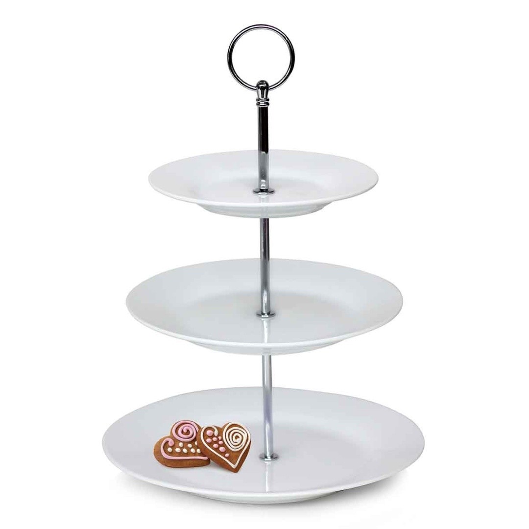 8591022370520 PORCELANOWA PATERA TRZYPITROWA NA CIASTO PRZEKSKI BANQUET SOFIA 4890₽