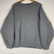 VTG Polo Ralph Lauren Sweatshirt Mens XL Dark Gray Oversized Made In USA 90s