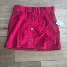 Old Navy Girl's Button-Front Corduroy Knit Skirt EJ2 Berry Fine Large NWT