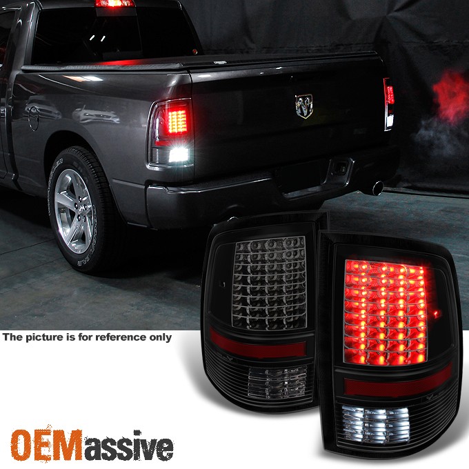 Fit 09-18 RAM Pickup Reverse Turn Signal Black Smoke *Full LED* Tail Lights Lamp