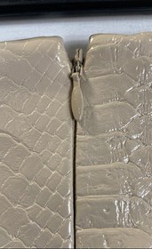 Babaton Saturn Tan Snakeskin Vegan Leather A-Line Mini Skirt Women's Size 8