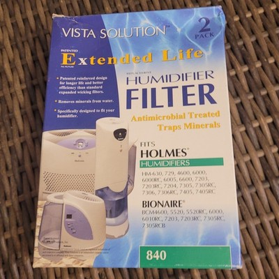 NIB Vista Solutions 840 Humidifier Filter 2-Pack - Extended Life Holmes Bionaire