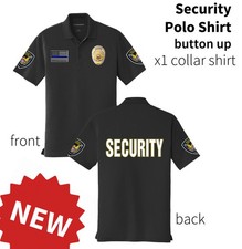 Security polo shirt 3D Effect Print Black Adult collar Private Security Uniform