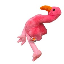 TY Beanie Buddy Pinky the Flamingo Very Soft MWMT- Large Stuffed Animal Gift