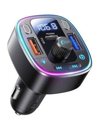 LENCENT Bluetooth 5.4 Car Adapter FM Transmitter 54W Fast Charging, Dual Mics...
