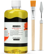 JOFOOK Refined Linseed Oil Medium for Oil Paintings,550ml/18.6oz Linseed Oil for