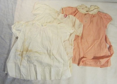 Three Vintage Dresses for Baby or Large Doll - One PEPPERELL, 2 No Brand, Size 1