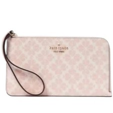 Kate Spade Lucy Pink Flower L Zip Wristlet NWOT MSRP 165