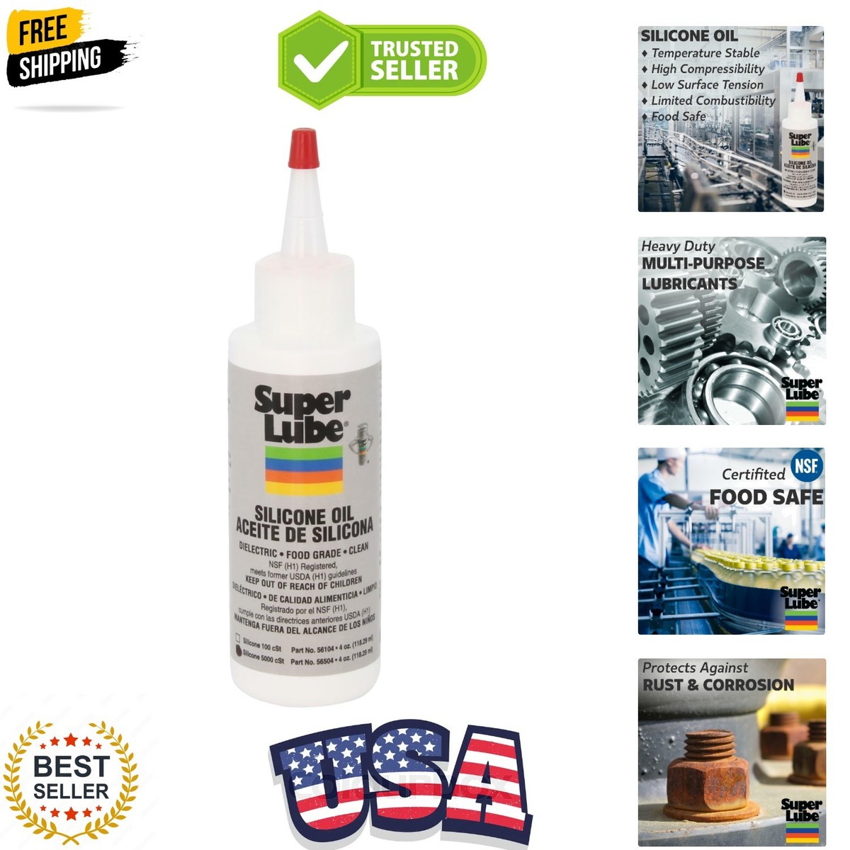 Silicone Oil High & Low Temp CST Clear, 4oz Bottle | NSF Certified Food  Grade... | eBay
