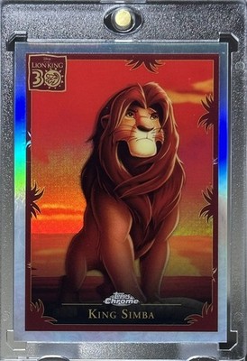 KING SIMBA RARE HOLO REFRACTOR CHROME DISNEY CARD THE LION KING MINT