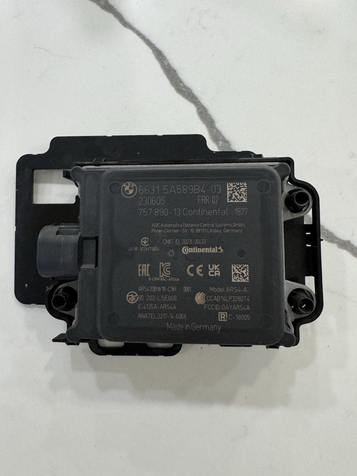 2022-2025 BMW I4 FRONT DISTANCE CRUISE CONTROL RADAR SENSOR OEM 6631 5A589B4 02