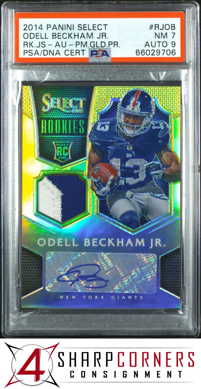 Odell Beckham Jr. Panini Select Rookie Jerseys #RJOB Autograph-Prime Gold Prizm