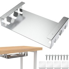 Upgrade Under Desk Shelf with Heat Dissipation - Under Table Shelf for Laptop...