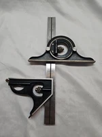 Vintage STARRETT #4 Grad. Combination Square Head & Protractor Head & 12" Rule