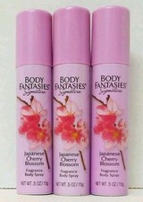 3 Pack Body Fantasies Japanese Cherry Blossom Fragrance Body Spray - 0.5 oz each