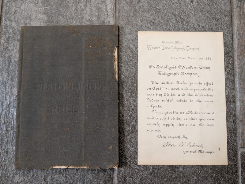 1884 Western Union Telegraph Co Rules Book Rare Loose Executive Circular Eckert