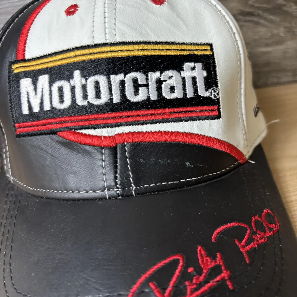 Vintage Motorcraft Hat Cap Strap Back Racing Faux Leather Roush Racing - Изображение 3 из 4